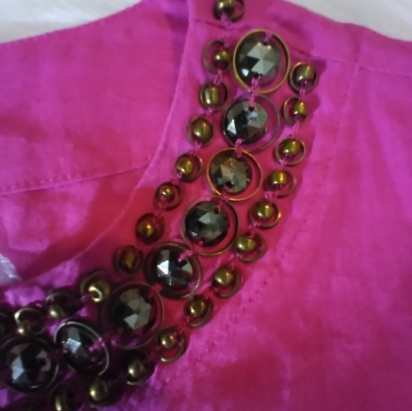 3/$15 NWT Michael Kors hot pink boho style top - Picture 2 of 12